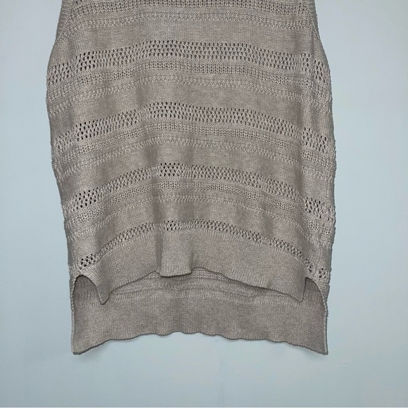 Joie‎ Tunic Sweater Women's Size Medium Beige Cotton Knit Sleeveless Vest Long - Picture 4 of 7